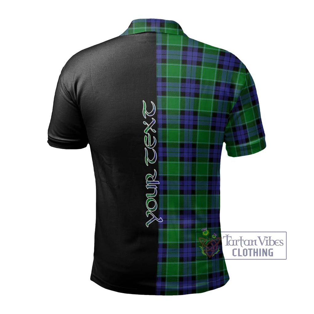 Graham of Menteith Modern Tartan Polo Shirt with Family Crest and Half Of Me Style - Tartanvibesclothing Shop