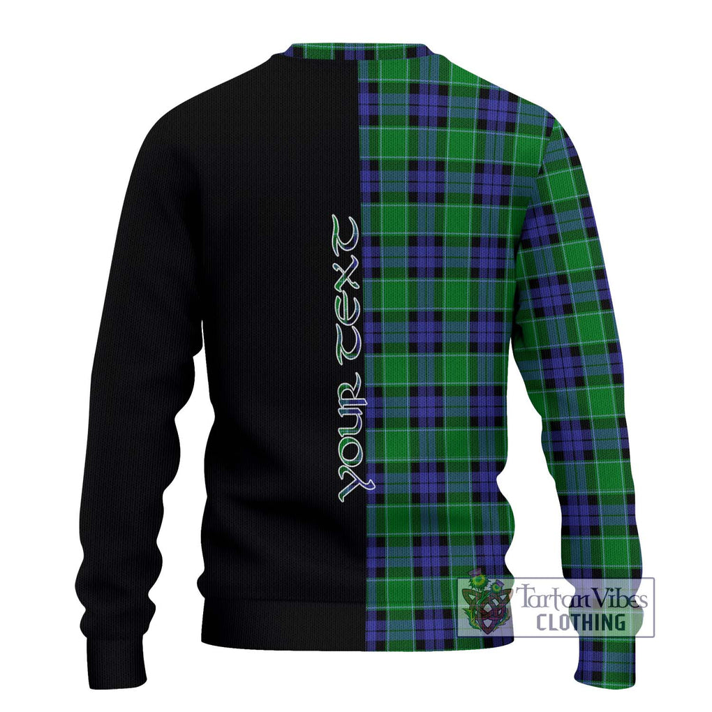 Graham of Menteith Modern Tartan Knitted Sweater with Family Crest and Half Of Me Style - Tartanvibesclothing Shop