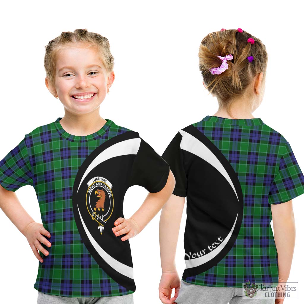 Graham of Menteith Modern Tartan Kid T-Shirt with Family Crest Circle Style - Tartan Vibes Clothing