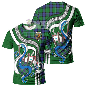 Graham of Menteith Modern Tartan T-Shirt with Epic Bagpipe Style