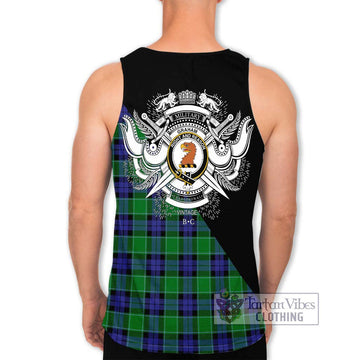 Graham of Menteith Modern Tartan Men's Tank Top with Family Crest and Military Logo Style