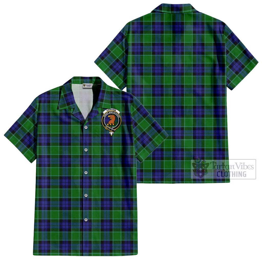 Graham of Menteith Modern Tartan Cotton Hawaiian Shirt with Family Crest Kid - Tartan Vibes Clothing