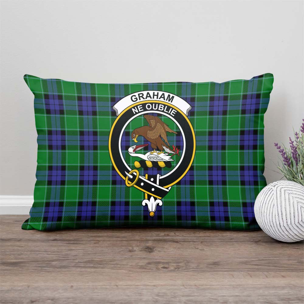 Graham of Menteith Modern Tartan Pillow Cover with Family Crest Rectangle Pillow Cover - Tartanvibesclothing