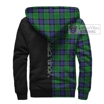 Graham of Menteith Modern Tartan Sherpa Hoodie with Family Crest and Half Of Me Style