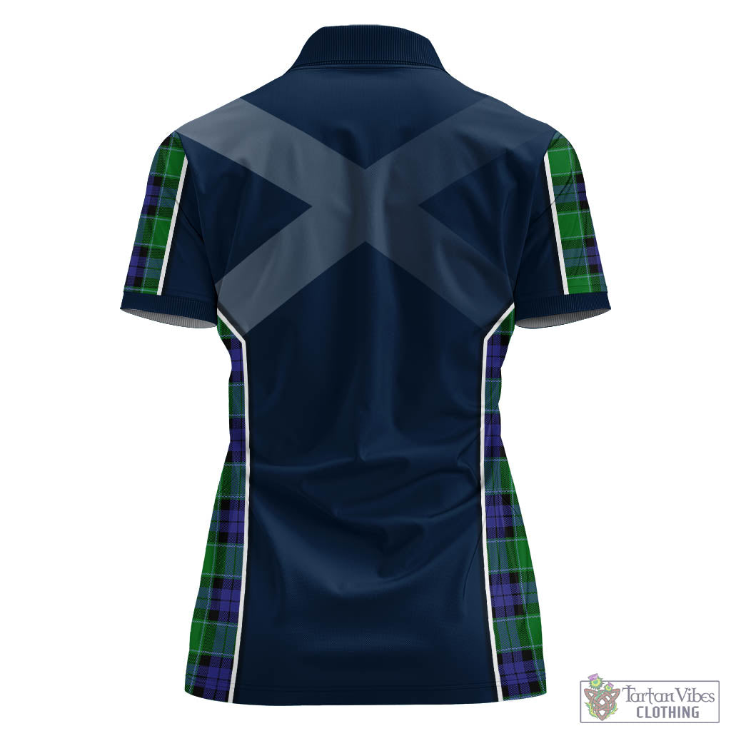 Graham of Menteith Modern Tartan Women's Polo Shirt with Family Crest and Lion Rampant Vibes Sport Style - Tartan Vibes Clothing