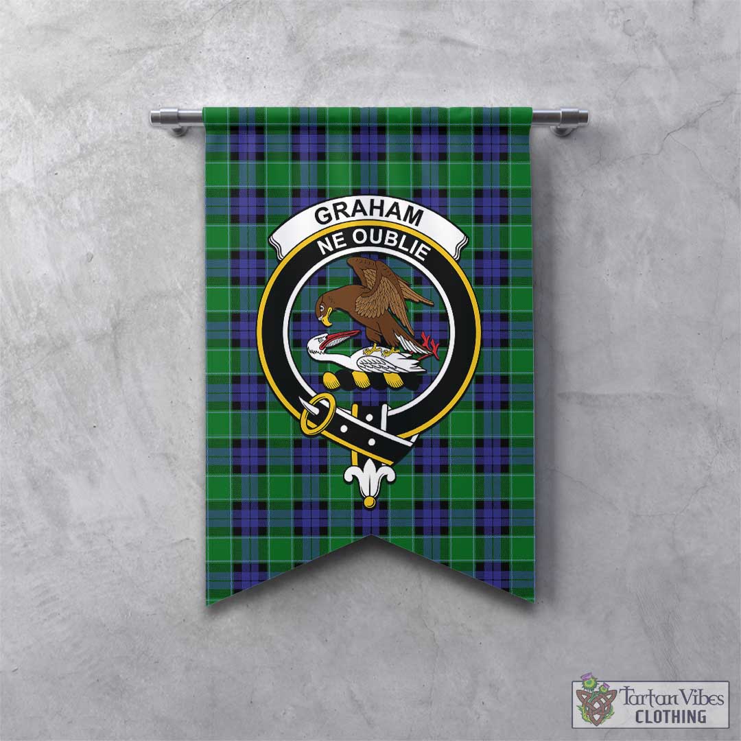 Tartan Vibes Clothing Graham of Menteith Modern Tartan Gonfalon, Tartan Banner with Family Crest