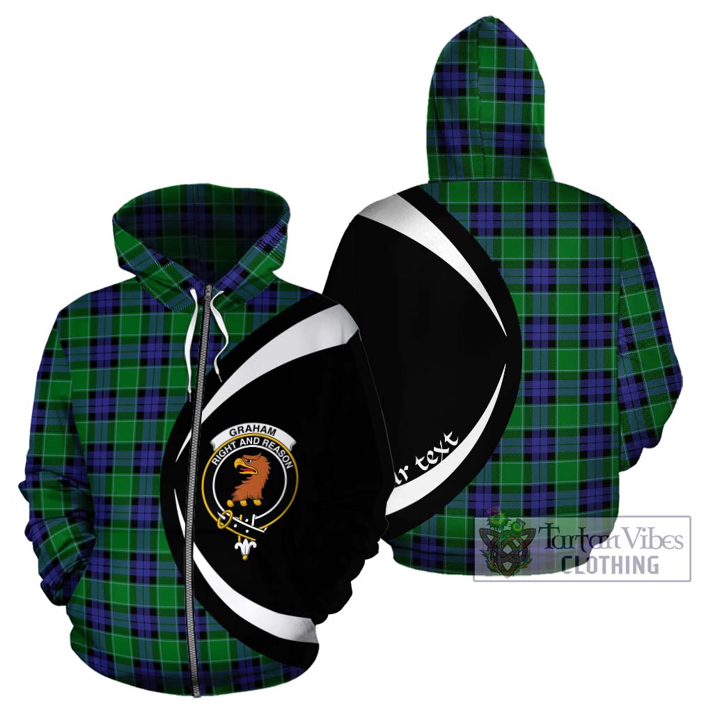 Tartan Vibes Clothing Graham of Menteith Modern Tartan Hoodie with Family Crest Circle Style