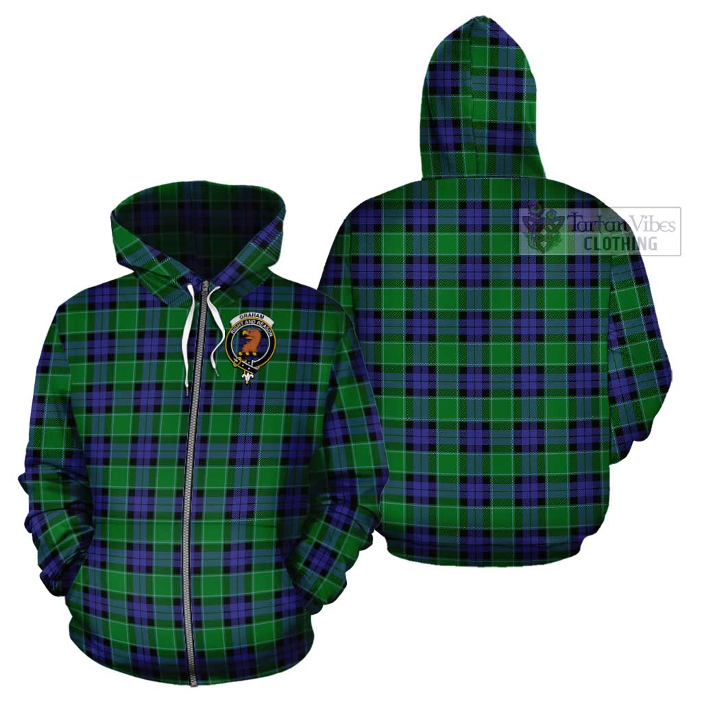 Tartan Vibes Clothing Graham of Menteith Modern Tartan Cotton Hoodie with Family Crest