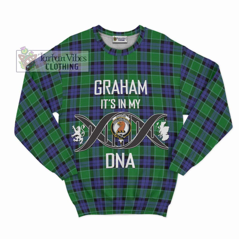 Graham of Menteith Modern Tartan Sweatshirt with Family Crest DNA In Me Style - Tartanvibesclothing Shop