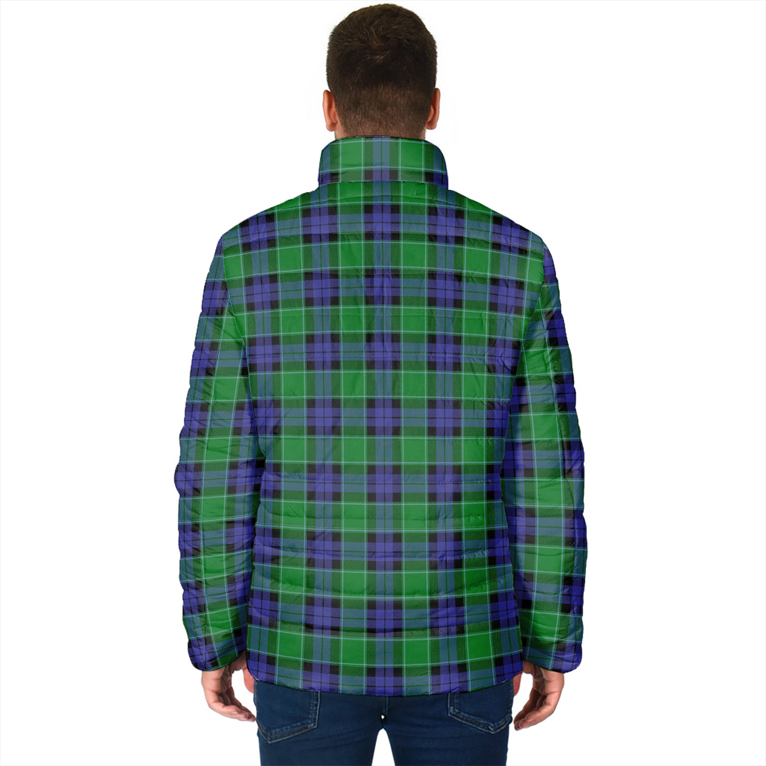 Graham of Menteith Modern Tartan Padded Jacket with Family Crest - Tartan Vibes Clothing