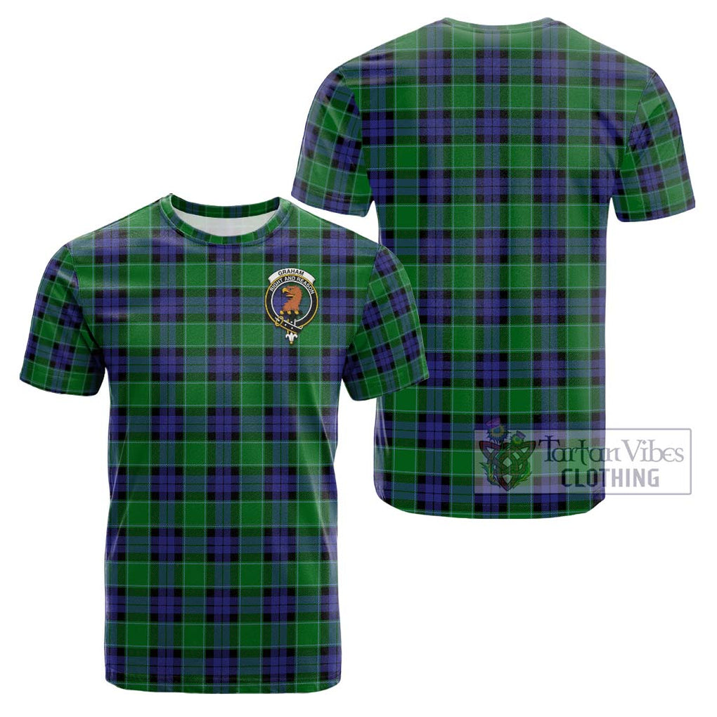 Graham of Menteith Modern Tartan Cotton T-Shirt with Family Crest Kid's Shirt - Tartanvibesclothing Shop