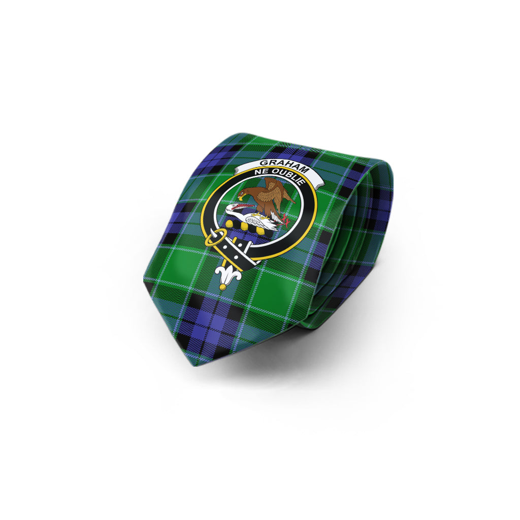 Graham of Menteith Modern Tartan Classic Necktie with Family Crest - Tartan Vibes Clothing