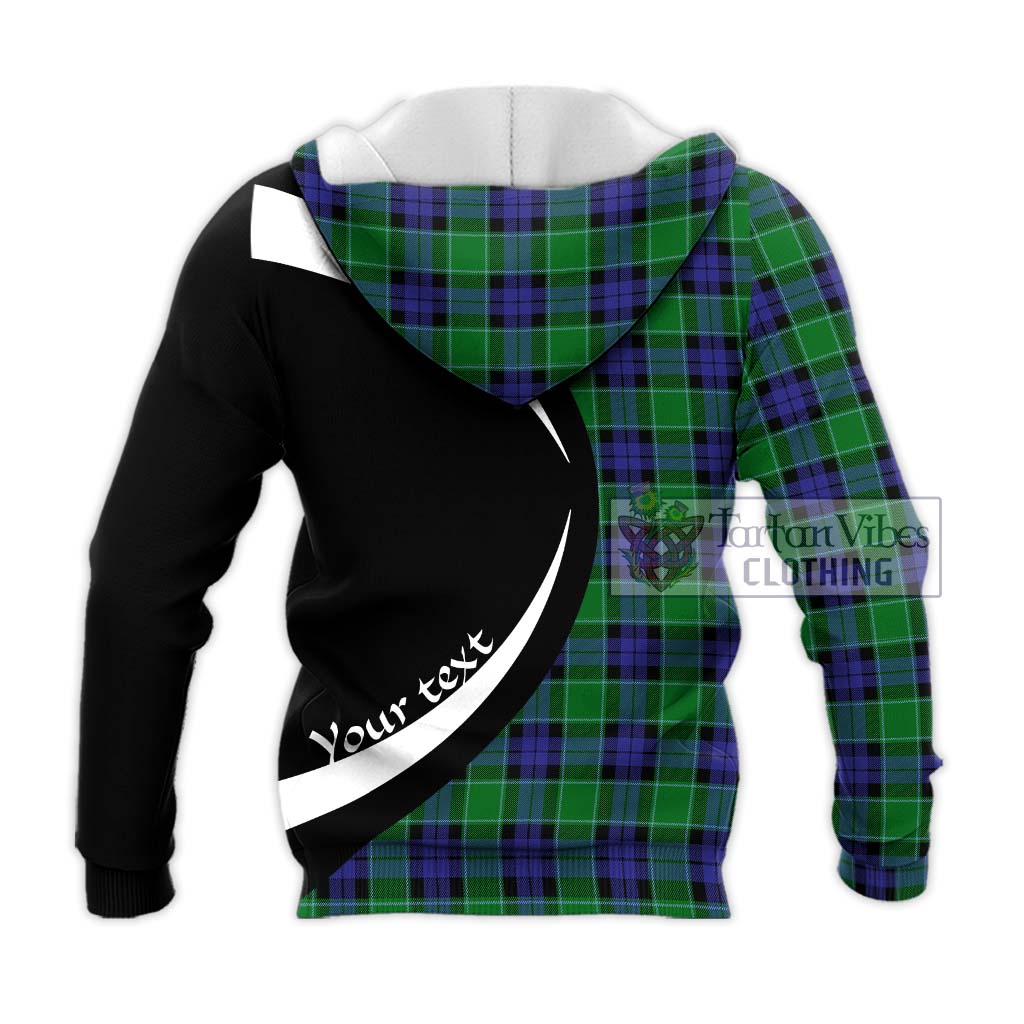 Graham of Menteith Modern Tartan Knitted Hoodie with Family Crest Circle Style - Tartan Vibes Clothing