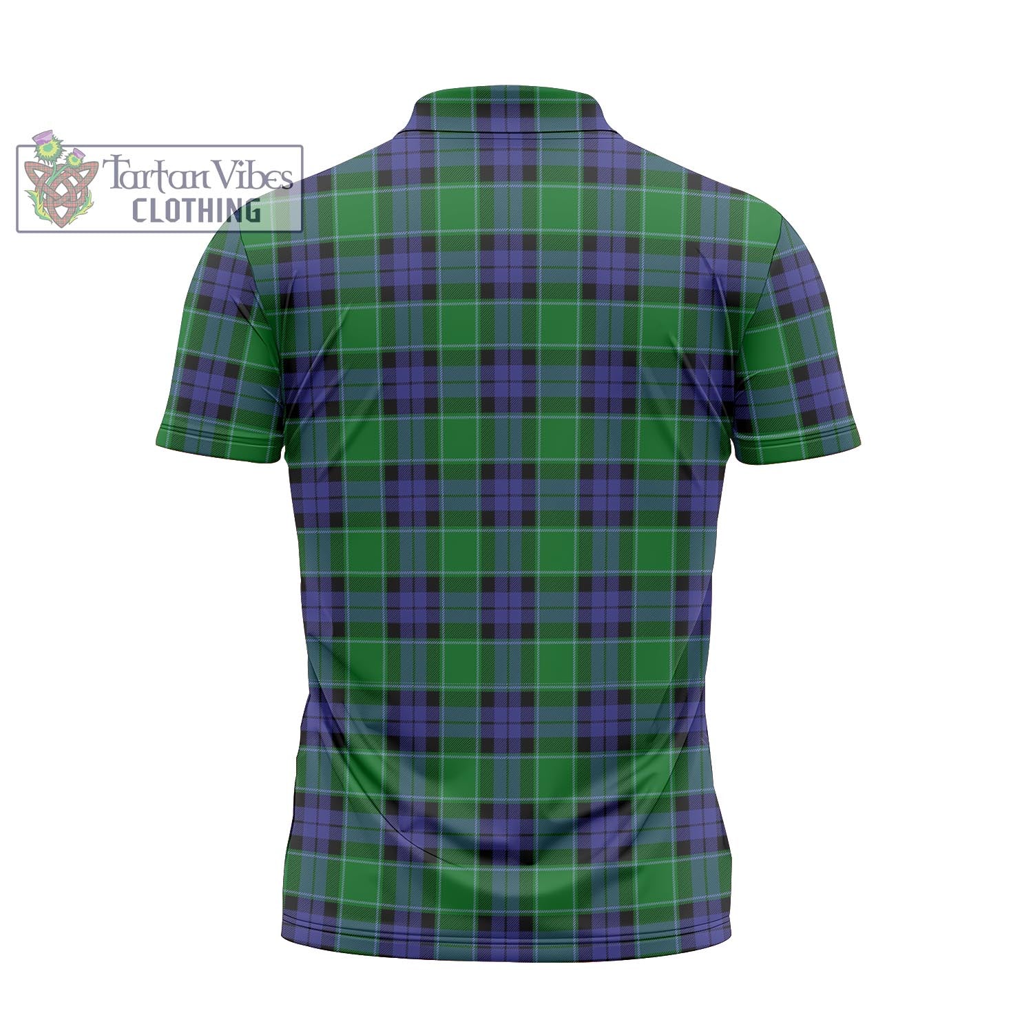 Tartan Vibes Clothing Graham of Menteith Modern Tartan Zipper Polo Shirt with Family Crest