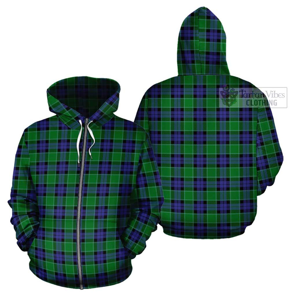 Graham of Menteith Modern Tartan Cotton Hoodie Zip Hoodie - Tartan Vibes Clothing