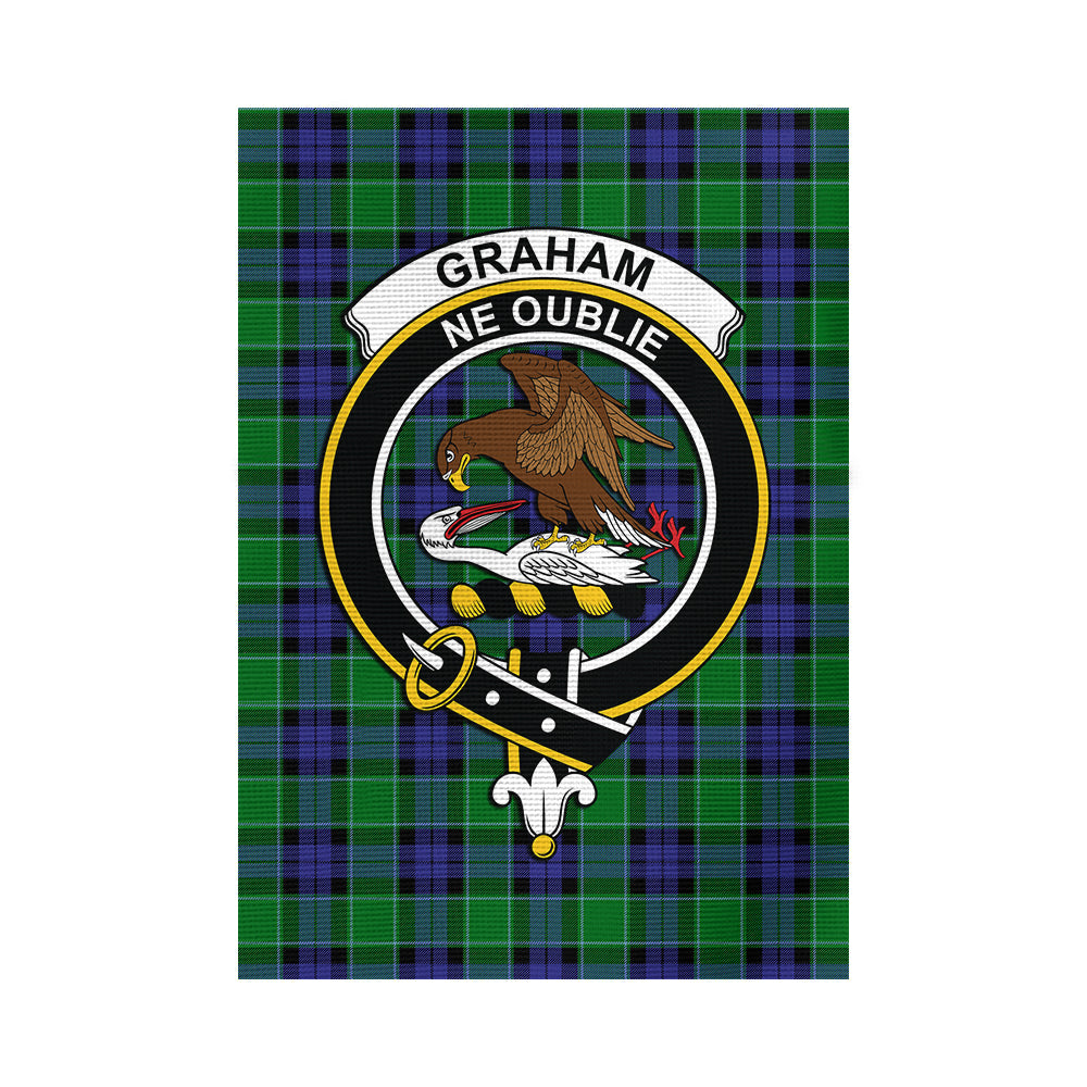 graham-of-menteith-modern-tartan-flag-with-family-crest