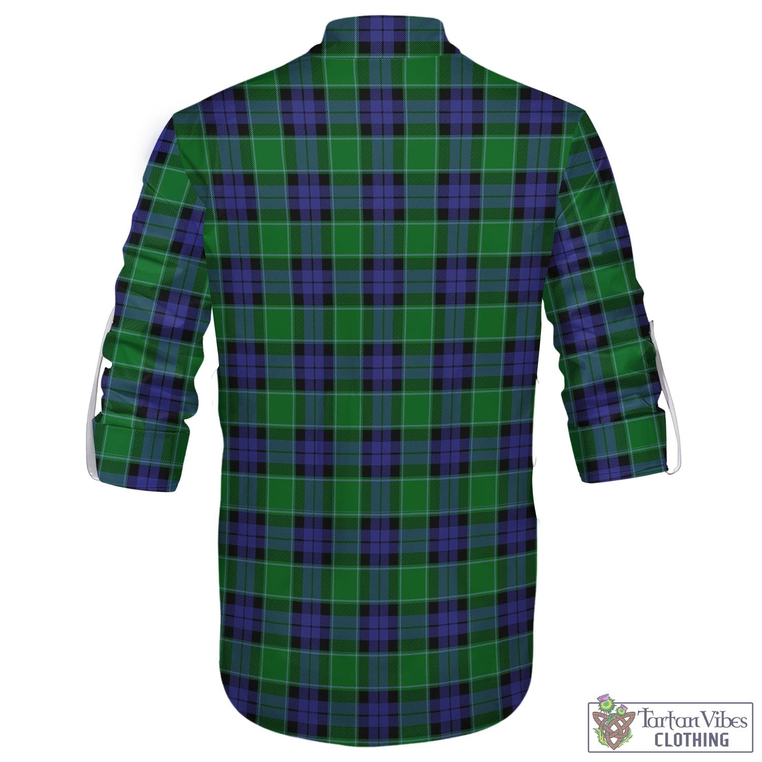 Tartan Vibes Clothing Graham of Menteith Modern Tartan Men's Scottish Traditional Jacobite Ghillie Kilt Shirt