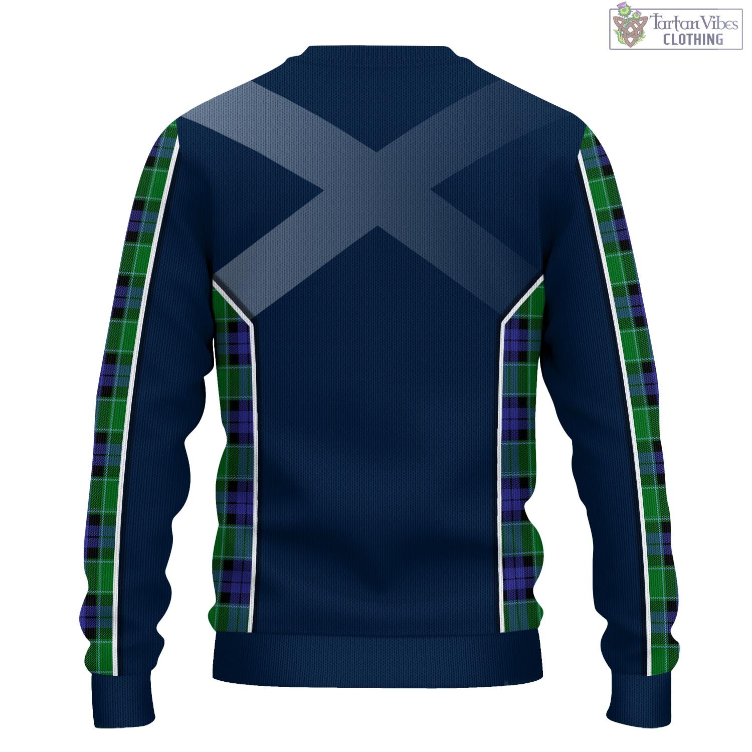 Tartan Vibes Clothing Graham of Menteith Modern Tartan Knitted Sweatshirt with Family Crest and Scottish Thistle Vibes Sport Style