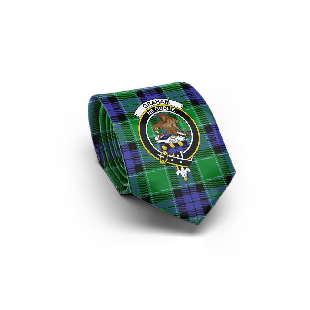 Graham of Menteith Modern Tartan Classic Necktie with Family Crest - Tartan Vibes Clothing