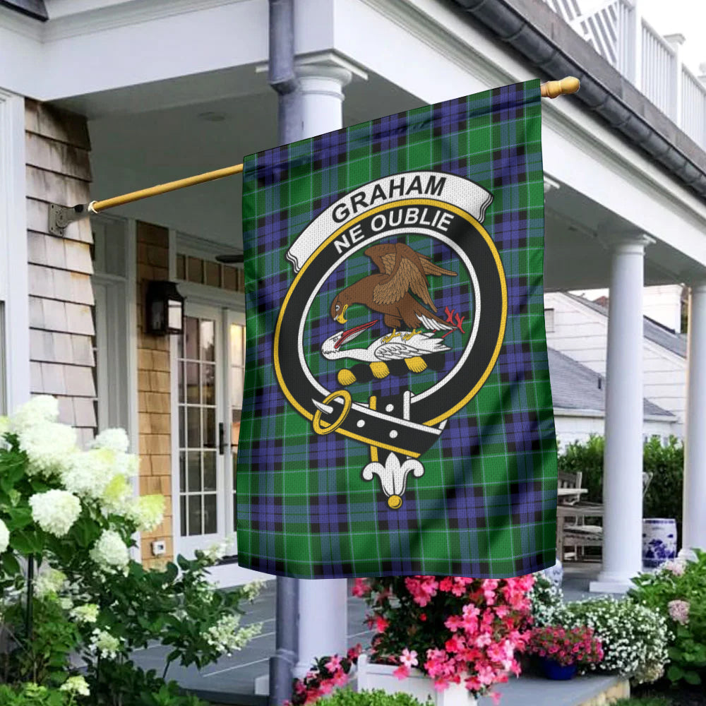 graham-of-menteith-modern-tartan-flag-with-family-crest