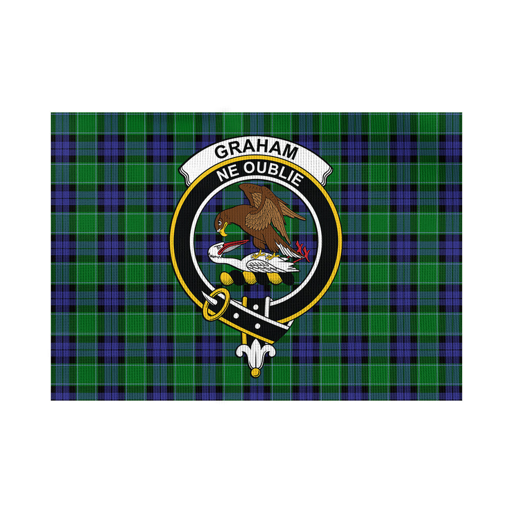 graham-of-menteith-modern-tartan-flag-with-family-crest