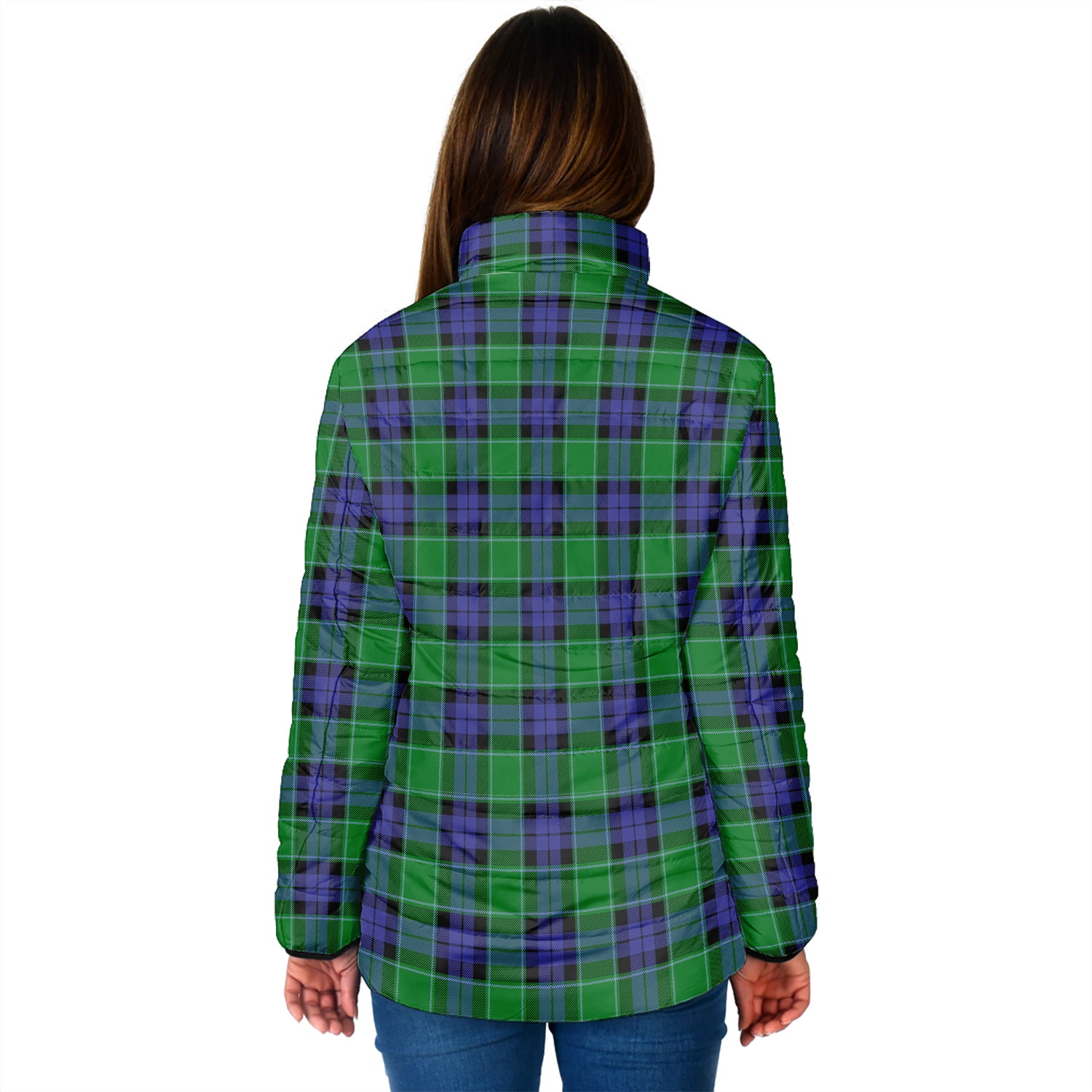 Graham of Menteith Modern Tartan Padded Jacket with Family Crest - Tartan Vibes Clothing