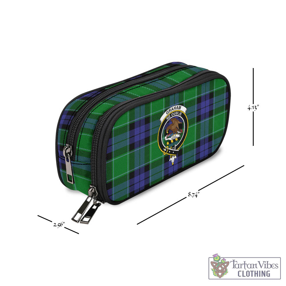 Tartan Vibes Clothing Graham of Menteith Modern Tartan Pen and Pencil Case with Family Crest