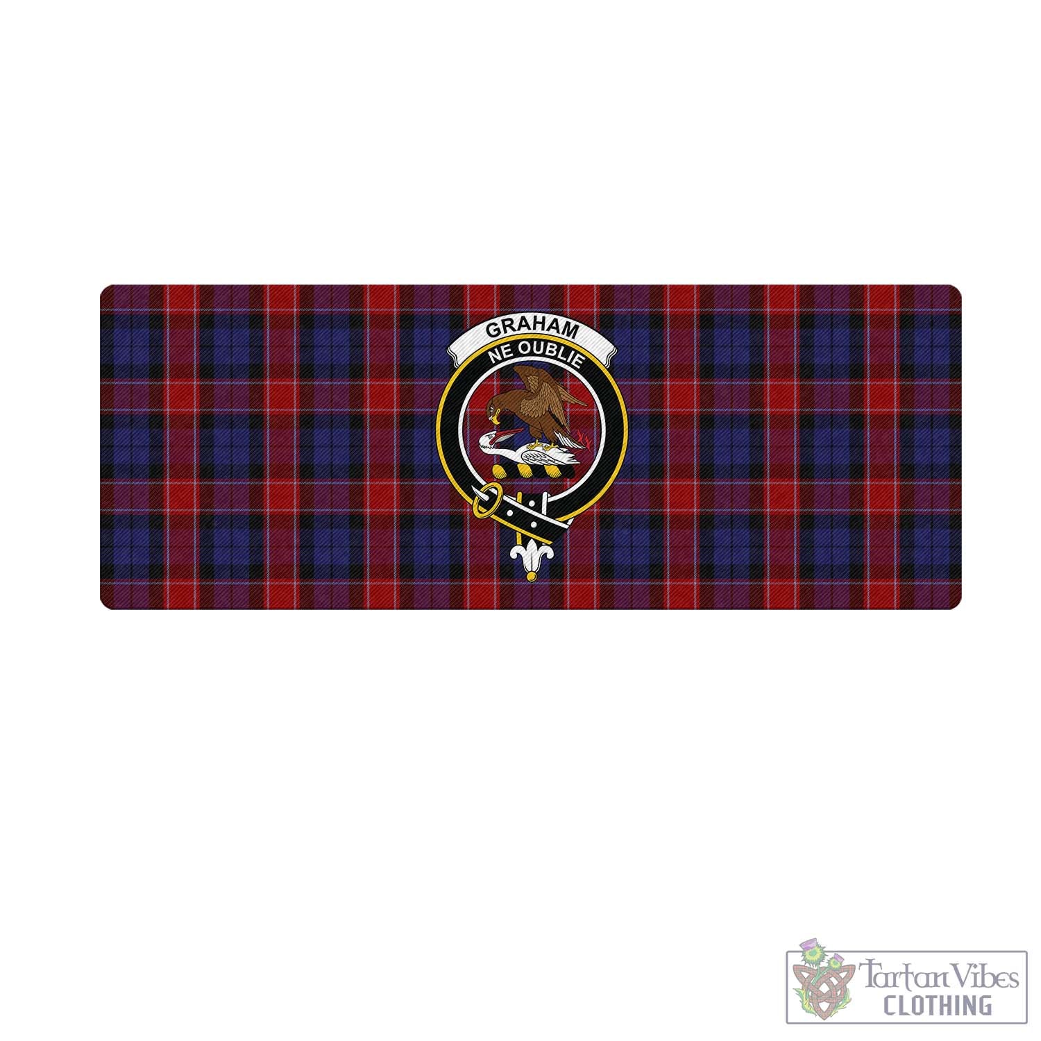 Tartan Vibes Clothing Graham of Menteith Red Tartan Mouse Pad with Family Crest