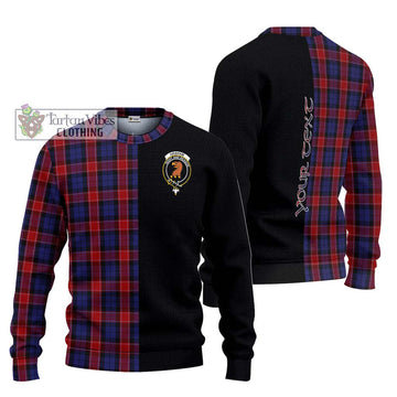 Graham of Menteith Red Tartan Ugly Sweater with Family Crest and Half Of Me Style