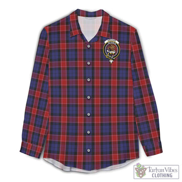 Graham of Menteith Red Tartan Women's Casual Shirt with Family Crest