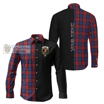 Graham of Menteith Red Tartan Long Sleeve Button Shirt with Family Crest and Half Of Me Style