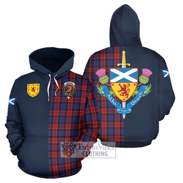 Graham of Menteith Red Tartan Hoodie Alba with Scottish Lion Royal Arm Half Style