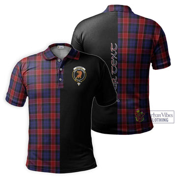 Graham of Menteith Red Tartan Polo Shirt with Family Crest and Half Of Me Style