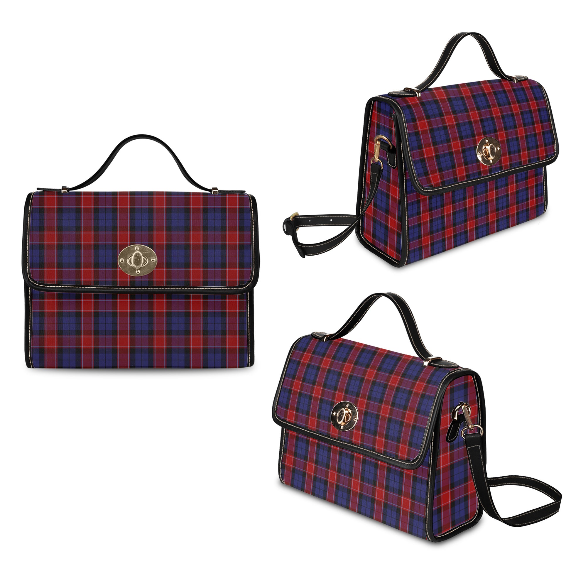 graham-of-menteith-red-tartan-leather-strap-waterproof-canvas-bag