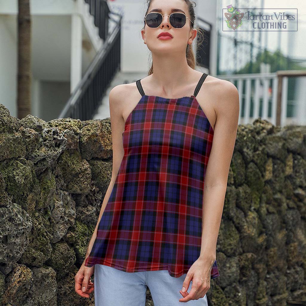 Tartan Vibes Clothing Graham of Menteith Red Tartan Loose Halter Neck Camisole