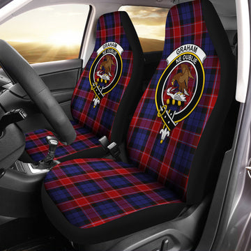 Graham of Menteith Red Tartan Car Seat Cover with Family Crest