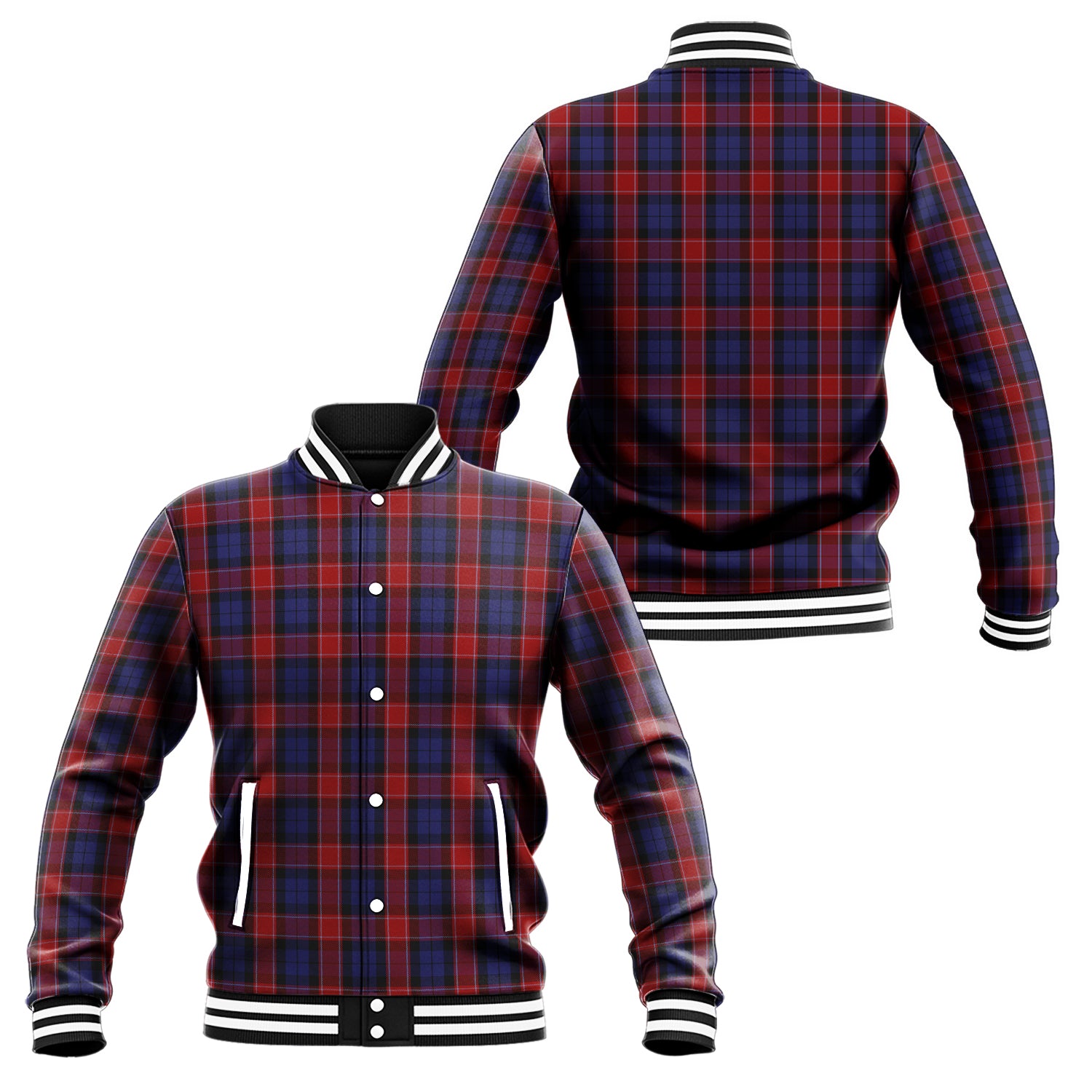 Graham of Menteith Red Tartan Baseball Jacket Unisex - Tartan Vibes Clothing