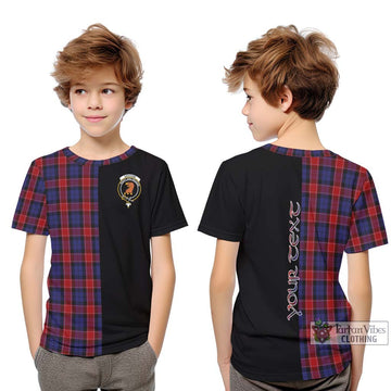 Graham of Menteith Red Tartan Kid T-Shirt with Family Crest and Half Of Me Style