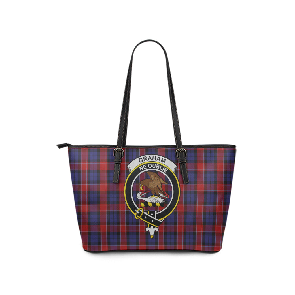 graham-of-menteith-red-tartan-leather-tote-bag-with-family-crest