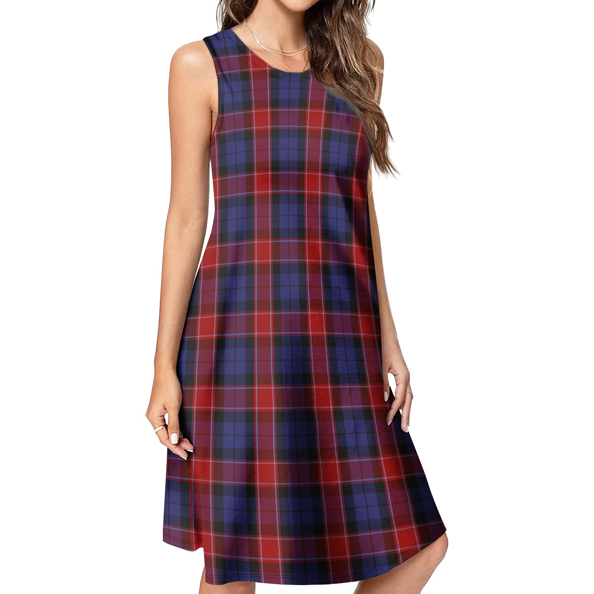 Graham of Menteith Red Tartan Womens Casual Dresses - Tartanvibesclothing