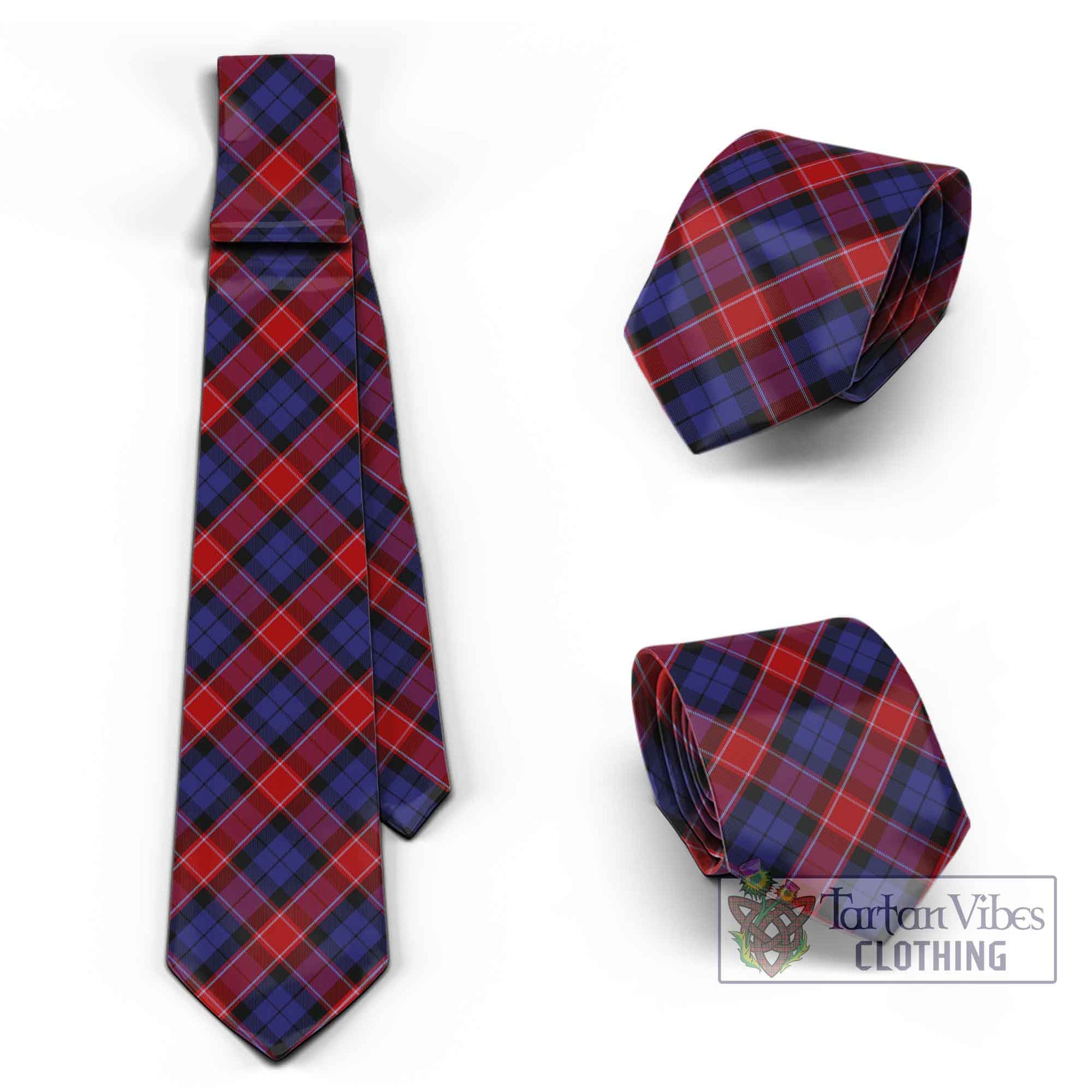 Tartan Vibes Clothing Graham of Menteith Red Tartan Classic Necktie Cross Style