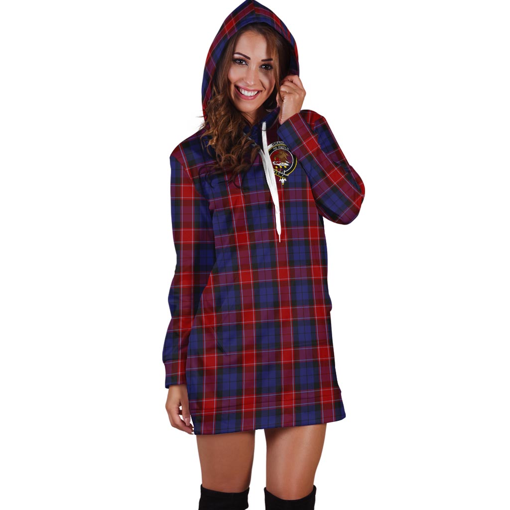 Graham of Menteith Red Tartan Hoodie Dress with Family Crest - Tartan Vibes Clothing