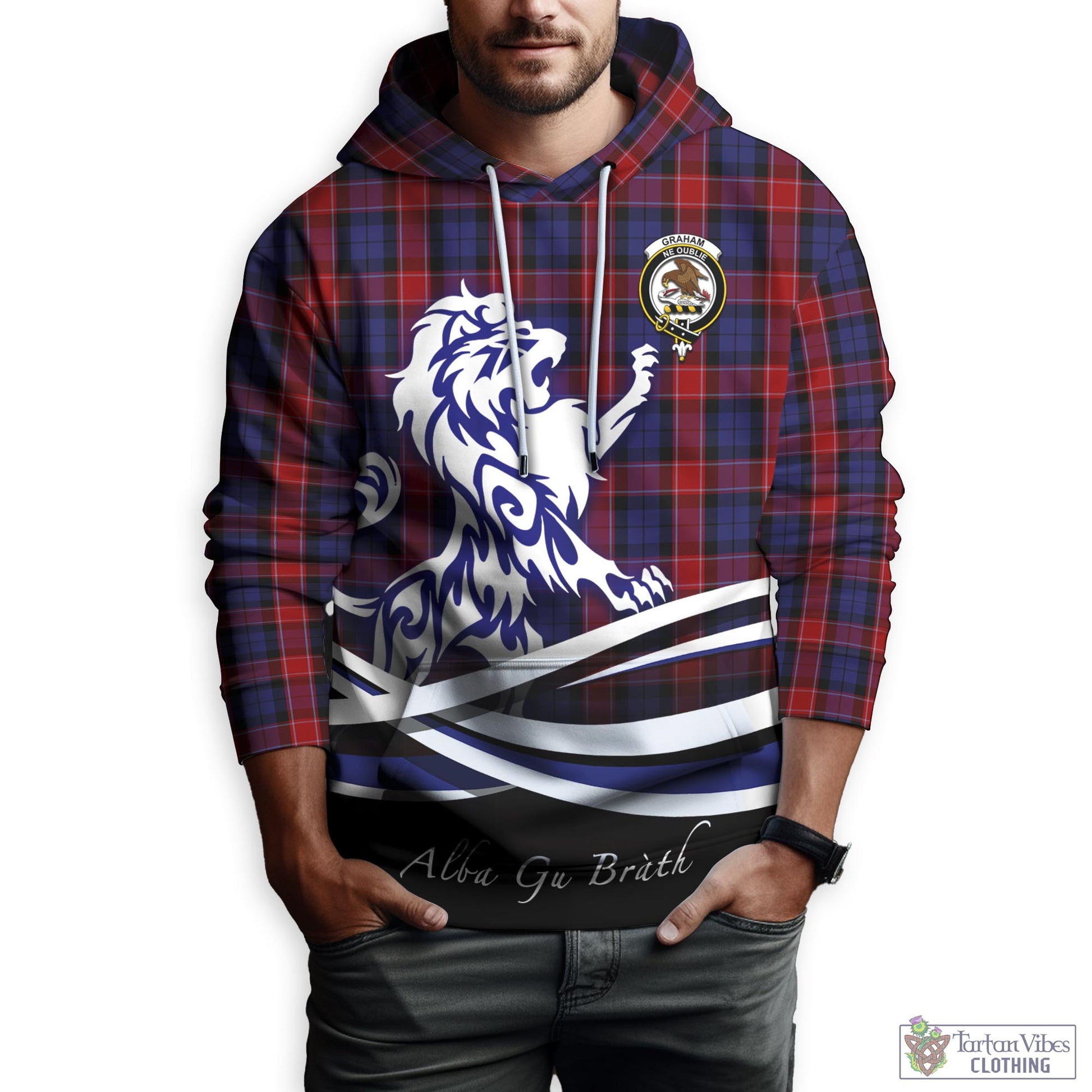 graham-of-menteith-red-tartan-hoodie-with-alba-gu-brath-regal-lion-emblem