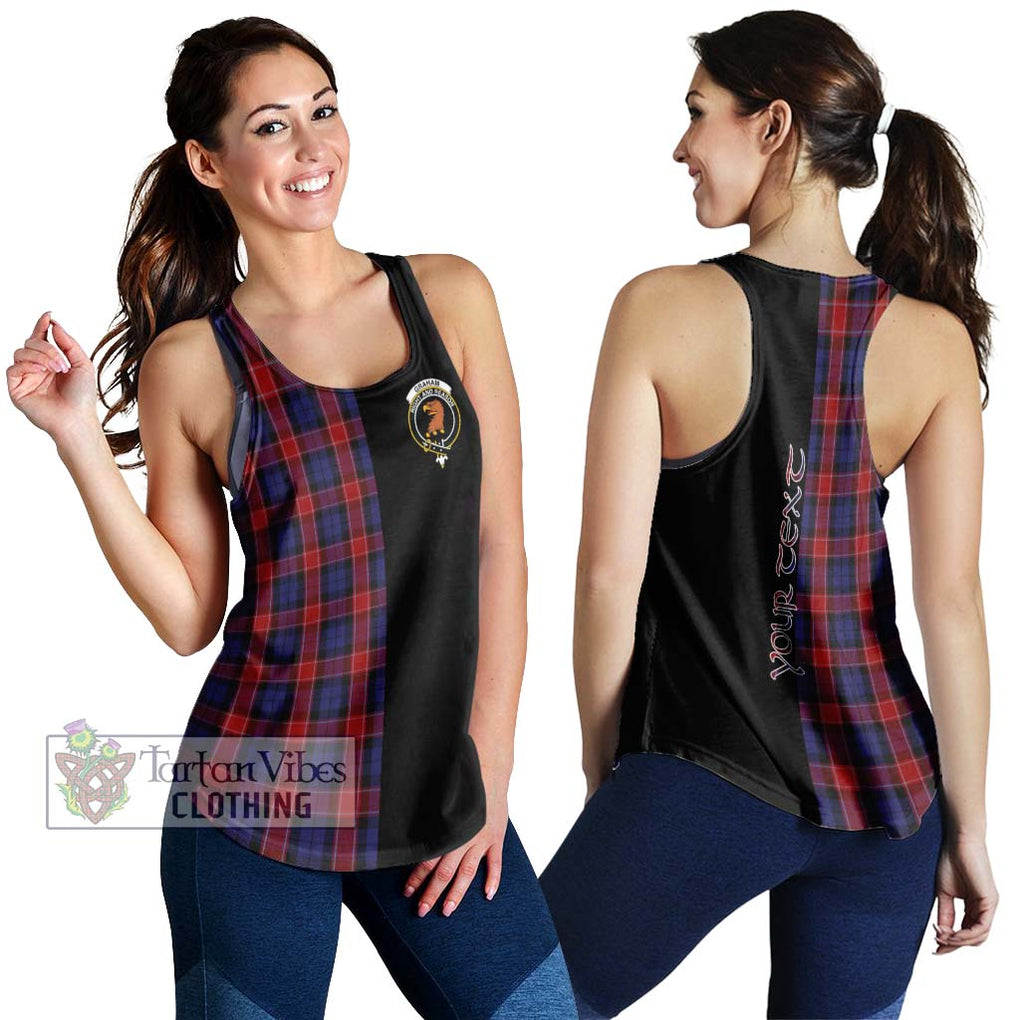 Graham of Menteith Red Tartan Women's Racerback Tanks with Family Crest and Half Of Me Style 4XL - Tartanvibesclothing Shop