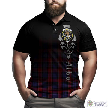 Graham of Menteith Red Tartan Polo Shirt Featuring Alba Gu Brath Family Crest Celtic Inspired