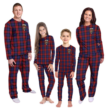 Graham of Menteith Red Tartan Pajamas Family Set with Family Crest