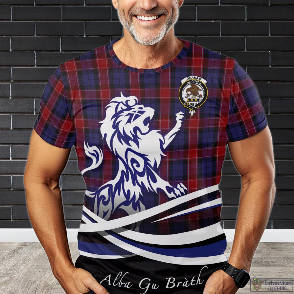 graham-of-menteith-red-tartan-t-shirt-with-alba-gu-brath-regal-lion-emblem