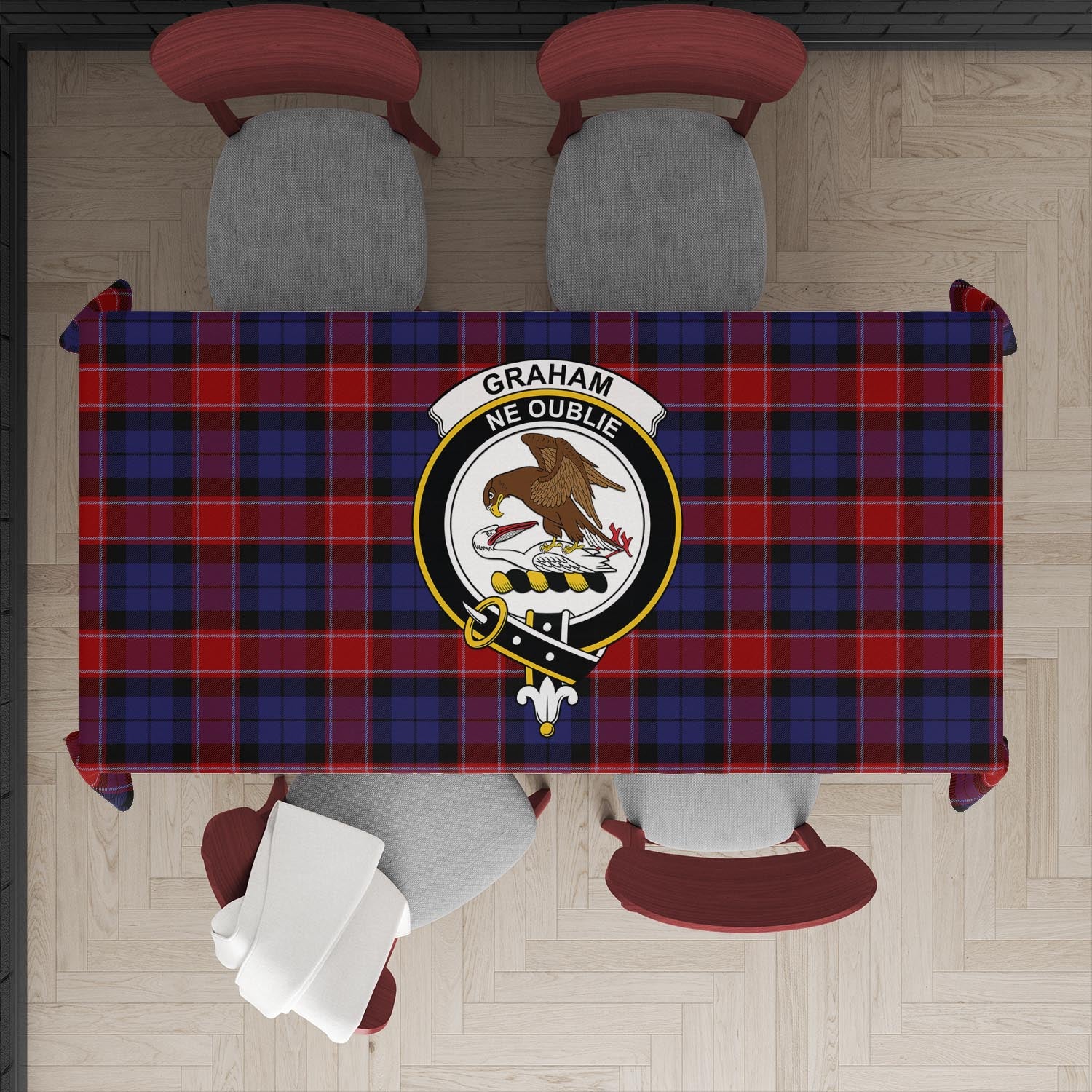 graham-of-menteith-red-tatan-tablecloth-with-family-crest