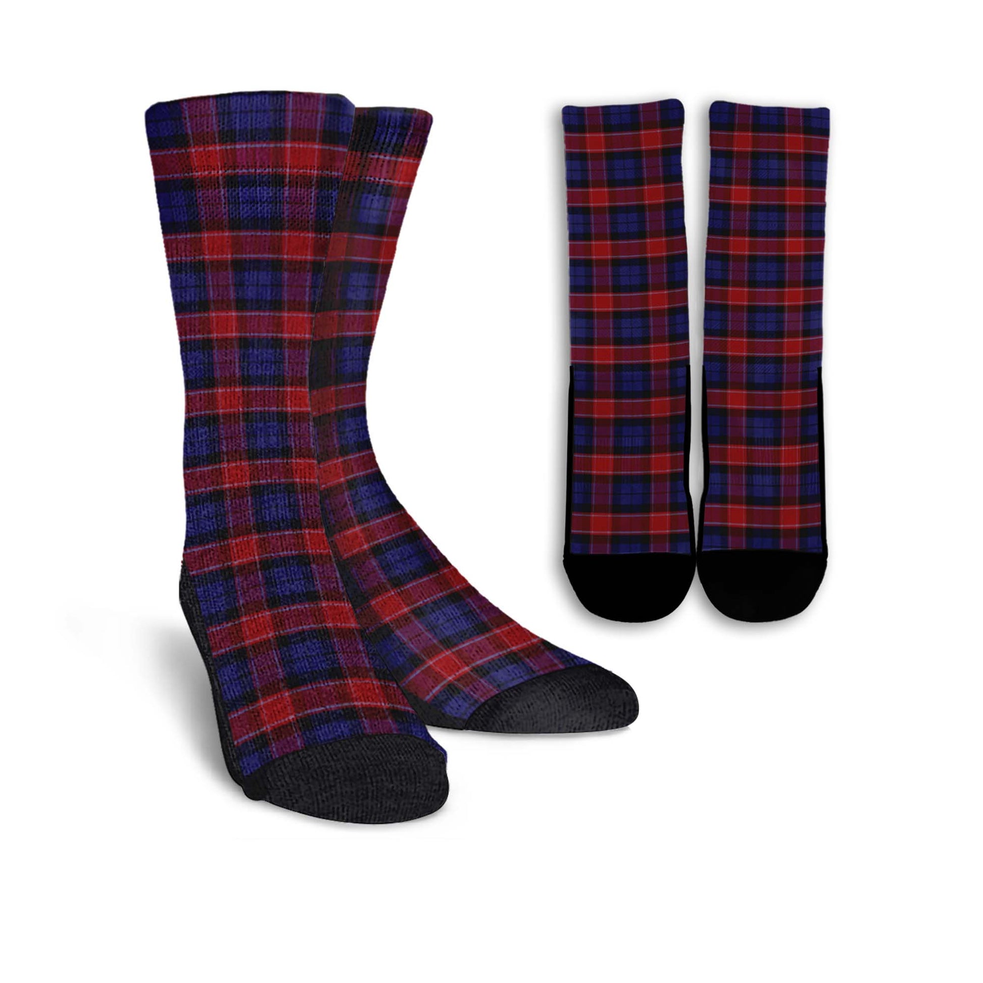 Graham of Menteith Red Tartan Crew Socks - Tartanvibesclothing