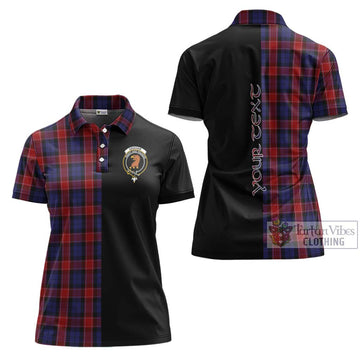 Graham of Menteith Red Tartan Women's Polo Shirt with Family Crest and Half Of Me Style